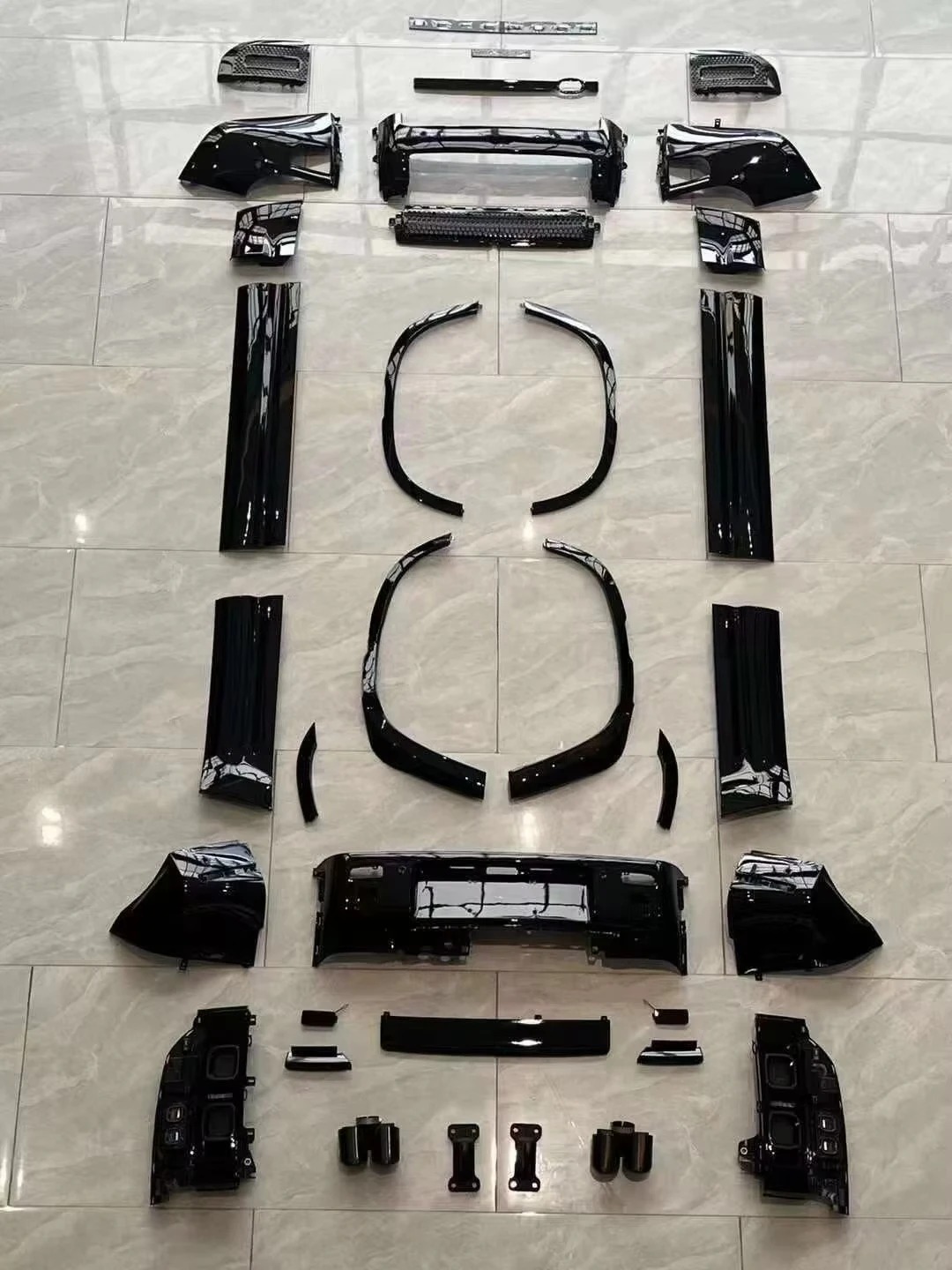 For Defender 2020- Base Upgrade to Gloss Black Version Front and Rear Bumper Completely Wider Body Kit